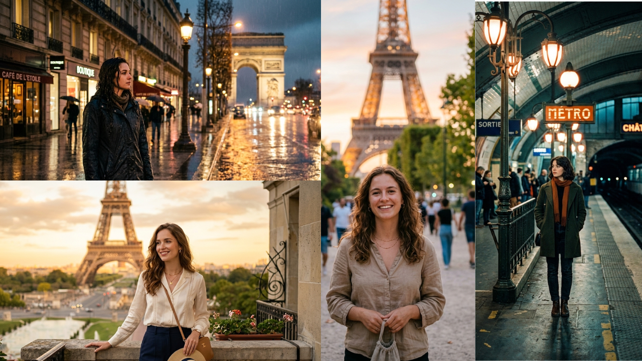 13 MidJourney Photo Editing Prompts for Girls to Create Timeless Paris-Style Cinematic Portraits