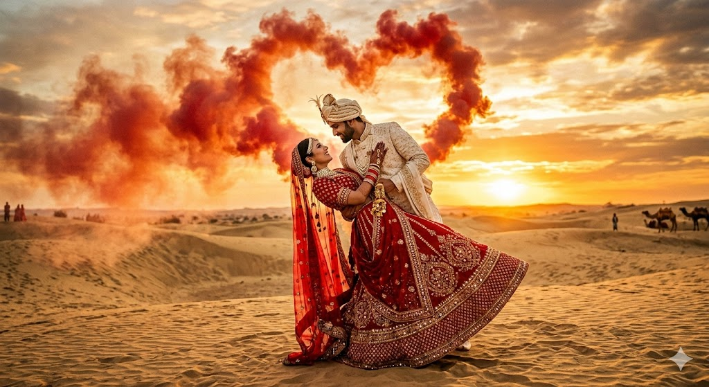 Burning Red Smoke Desert Dunes