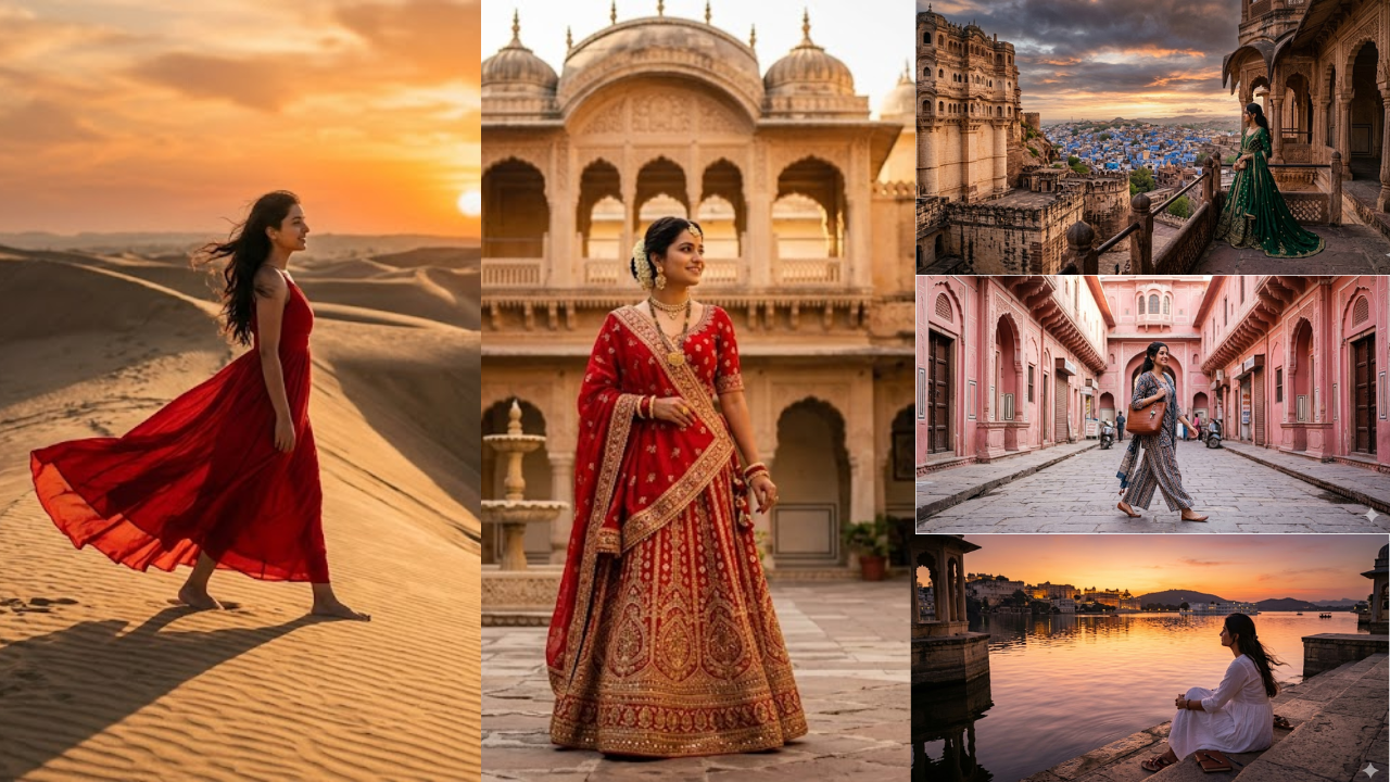 Rajasthan Travel Aesthetic Poses Gemini Prompt for Girl