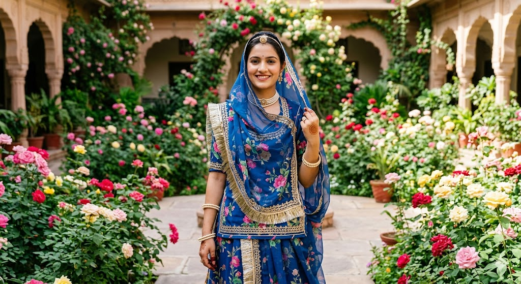Floral Summer Rajputi Look