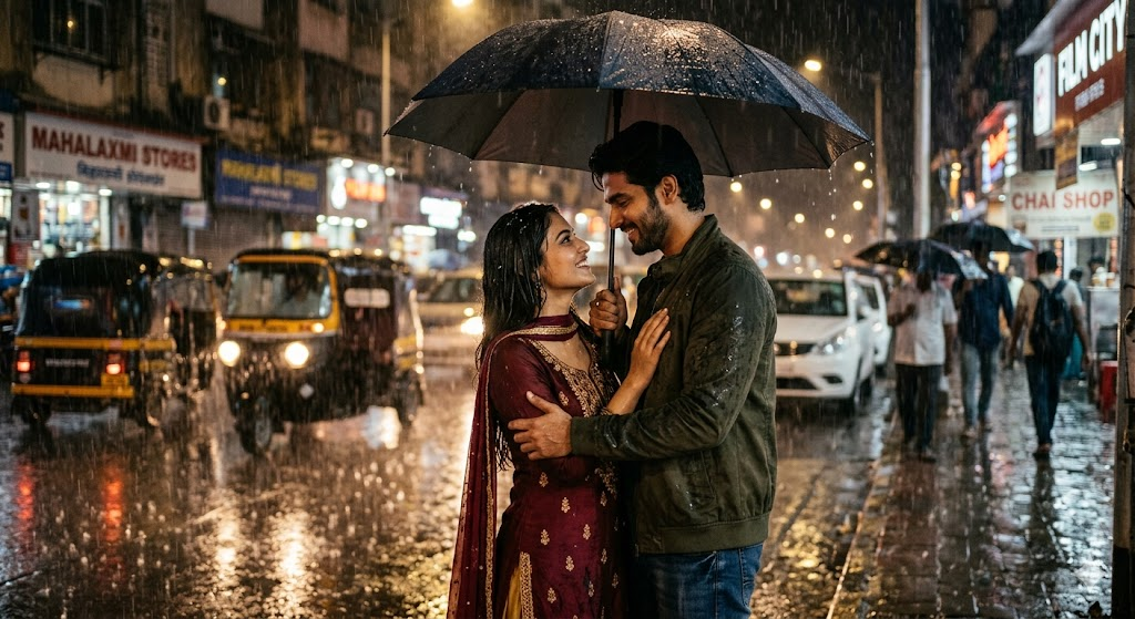 Rain Romance Scene