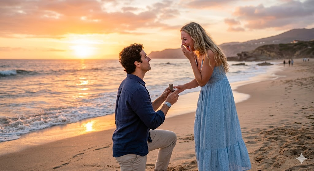 Beach Proposal Scene