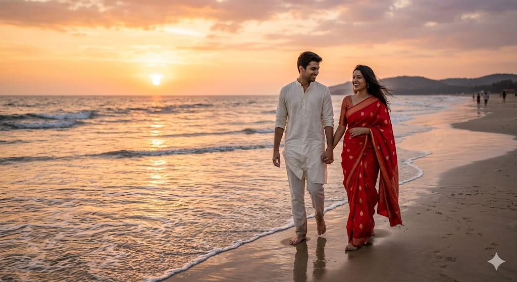  Romantic Sunset Walk Couple Prompt