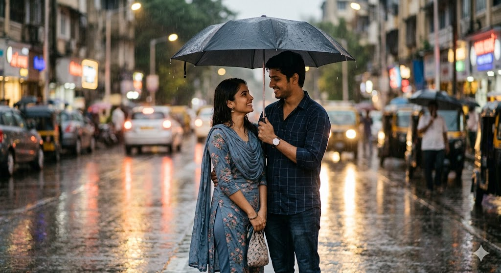 Rain Romance Scene