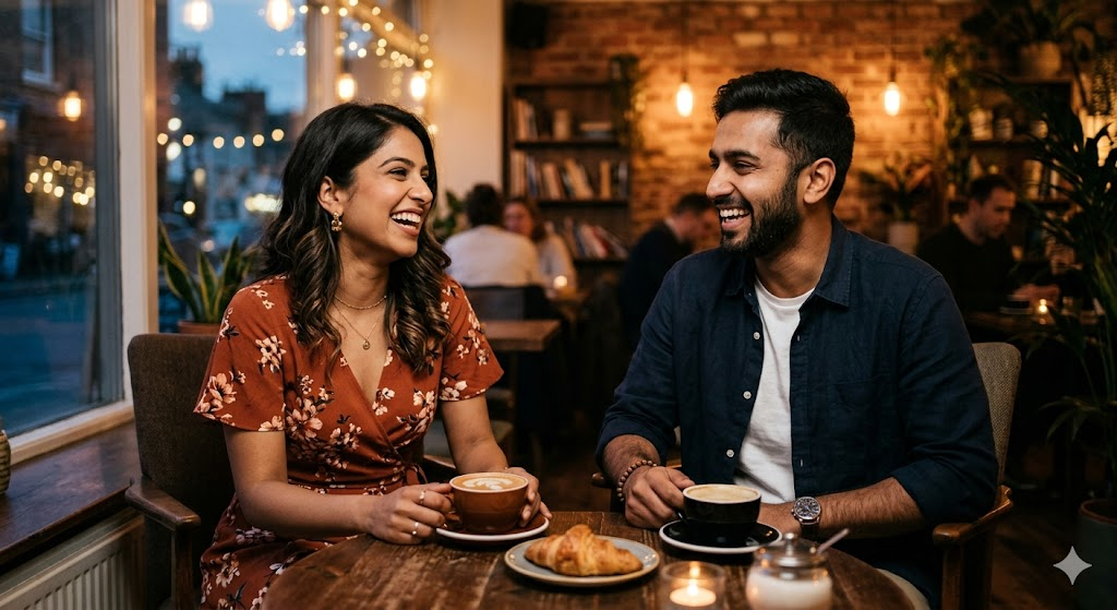 Modern Cafe Date Couple