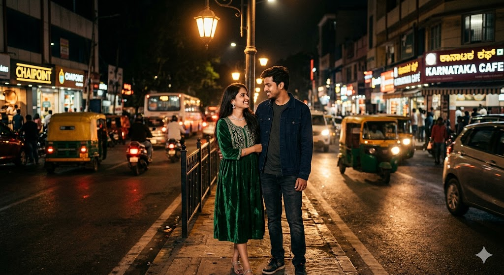 Night Street Romantic Scene