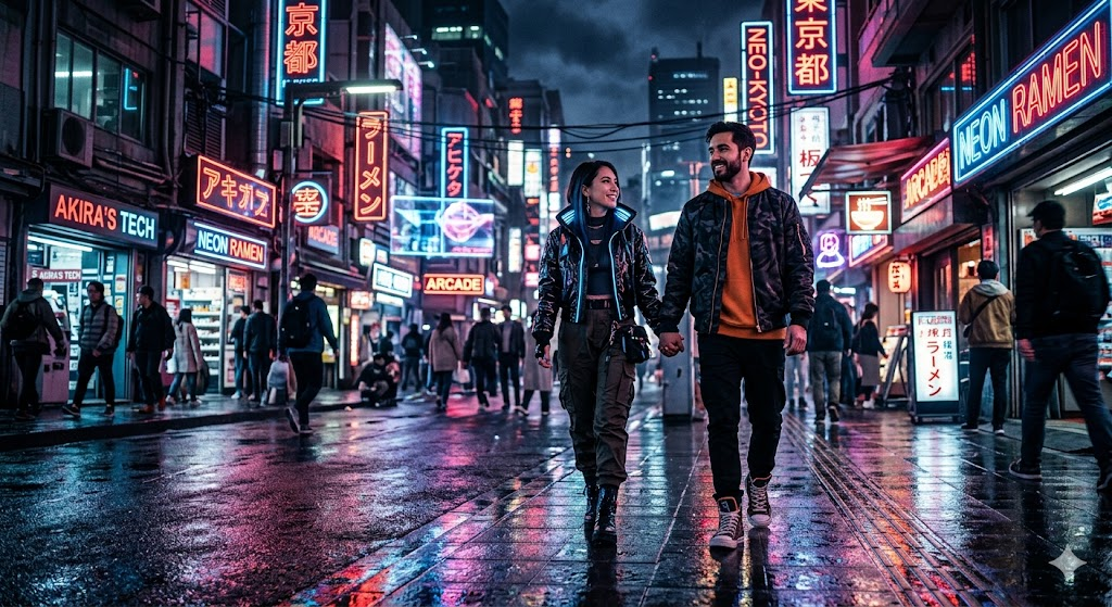 Night Street Couple